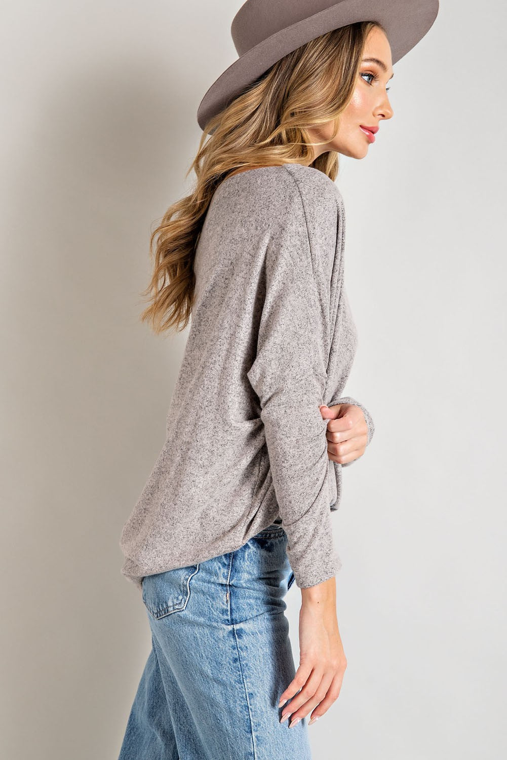 LONG SLEEVE OFF SHOULDER TUNIC TOP
