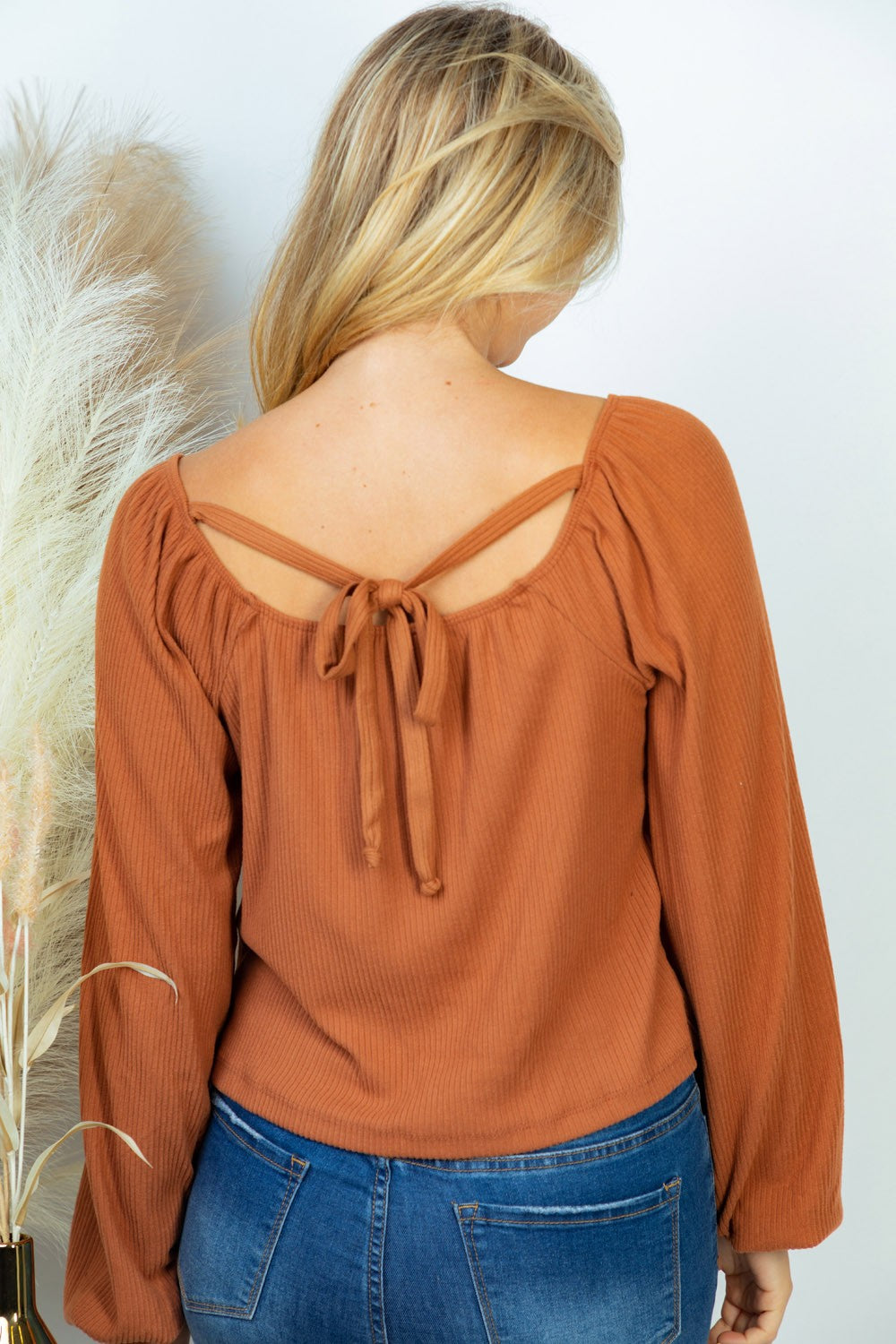 Plus Long Sleeve Solid Knit Top