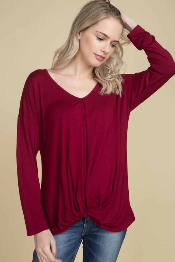 Solid Jersey Draped Top